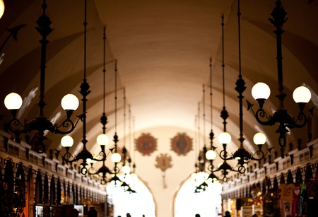 Retro Lighting - European Architecture  The Renaissance Sukiennice   Cloth Hall, Drapers のeditorial素材