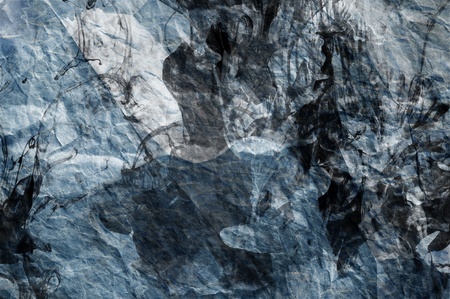 Crumpled Bluish Crumpled Paper Background. Abstract Blueish Paper Background.の写真素材