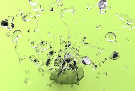Light Green 3D Water Splash  3D Render Cool Water Splash Illustrationの写真素材