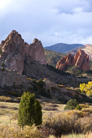 Colorado Rocks Formation - Colorado Springs Garden of the Gods in Fall  Vertical Photography  Colorado Photo Collectionの写真素材