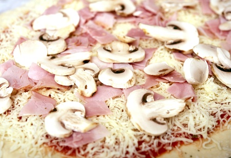 Pizza Ingredients - Raw Pizza Preparation for Baking の写真素材