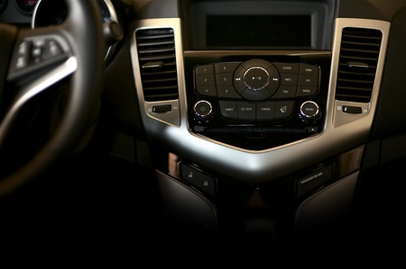 Dark Car Dashboard Horizontal Studio Photography  Modern Car Interior Design のeditorial素材