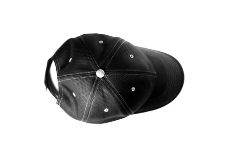 Black Baseball Cup - Top View Photography. Baseball Cup Isolated on White.