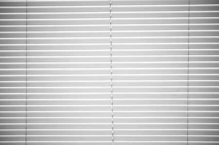 White Plastic Horizontal Window Blinds Backgroundの写真素材