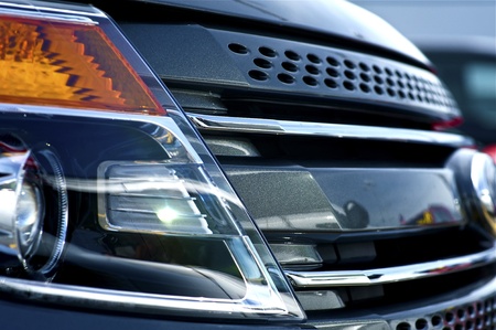 Vehicle Front  Modern SUV Front  Glossy Front with Headlight and Grill の写真素材