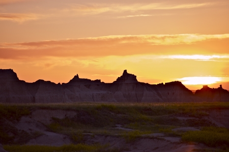 South Dakota Sunset - South Dakota Badlands Sunset. Nature Photo Collection.の写真素材
