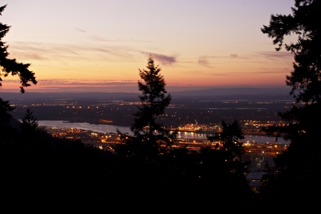 Portland Oregon North-West Industrial Area - Sunset. Oregon Photography Collection.の写真素材