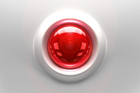 Red Glassy Button - 3D Rendered Graphic. Technology Collectionの写真素材