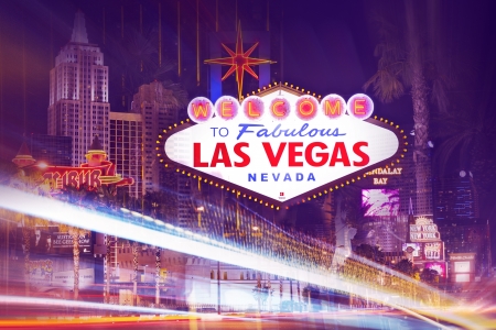 Las Vegas Lights in Motion. Never Ending Fun in Vegas. Las Vegas, Nevada, U.S.A. のeditorial素材