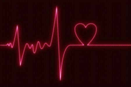 Cardiogram Heart Beat Abstract Illustration with Heart Traced. Healthcare Illustrations Collection.の写真素材