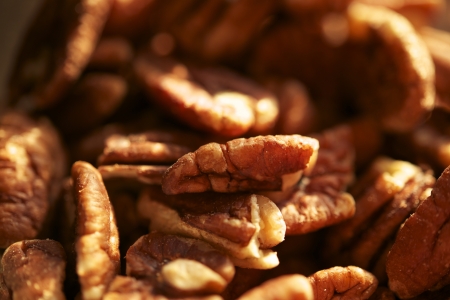 Pecans Nuts Closeup Photo. Organic Pecansの写真素材