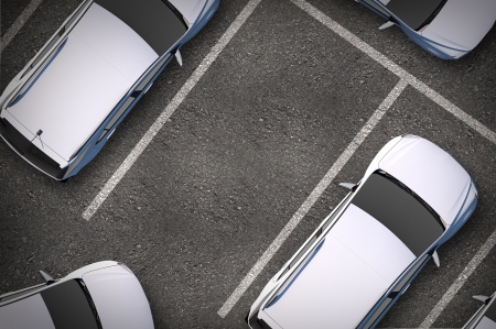 Free Parking Spot Between Other Cars. Top View. Urban Transportation Illustration.の写真素材
