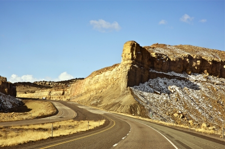 Utah Scenic Interstate  Highway I-70 Early Spring.