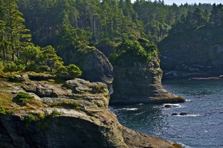 Northwest Pacific Shore Cliffs - Washington State, USA. Scenic Shorelineの写真素材