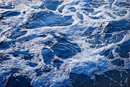 Blue Water Background. Foaming Waves. Nature Photo Backgrounds Collection.の写真素材