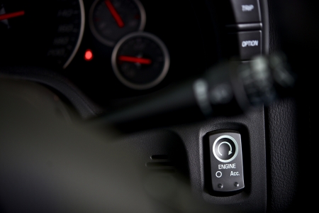 Car Ignition Button in a Modern GT Car. Transportation Photo Collection.の写真素材