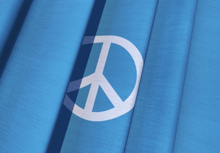 Blue Waving Peace Flag 3D Illustration.の写真素材