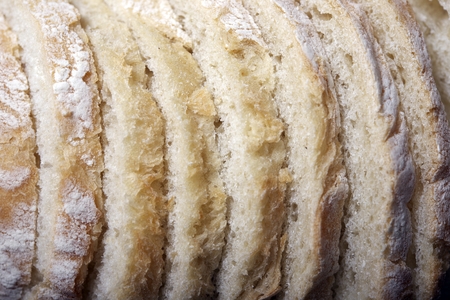 Rustic Italian Bread Closeup Photo. Sliced italian Bread.