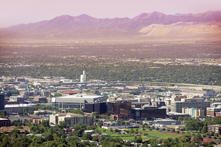 Sale Lake Summer Panorama. Salt Lake City, Utah, United States.