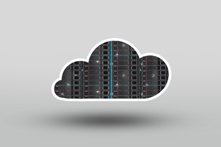 Cloud Server Concept Illustration. Cloud Shape Server Racks. Cloud Technology.