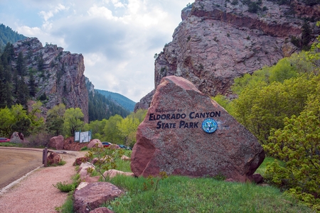 Eldorado Canyon State Park Entrance Sign  Colorado, United States のeditorial素材