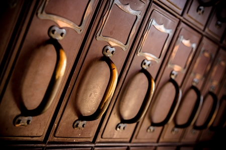 Aged Vintage American West Postal Office  Boxes.の写真素材