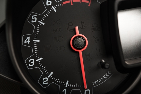 Modern Gas Fuel Car Tachometer RPM Meter Closeupの写真素材