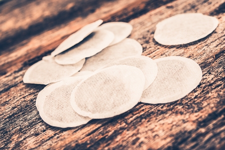 Earl Grey Tea Bags on the Wood Table. Tea Time.の写真素材