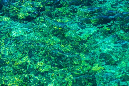 Crystal Clear Water Background. Greenish Clear Water Backdrop.の写真素材