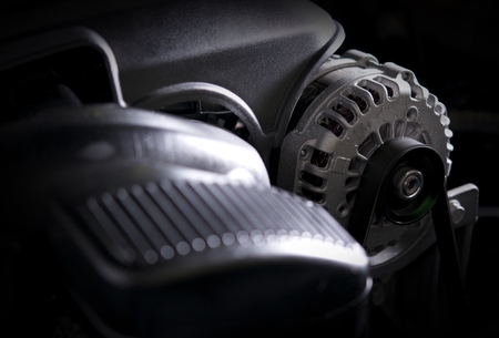 Car Alternator Closeup Photo. Modern Car Electric Generator Device.の写真素材