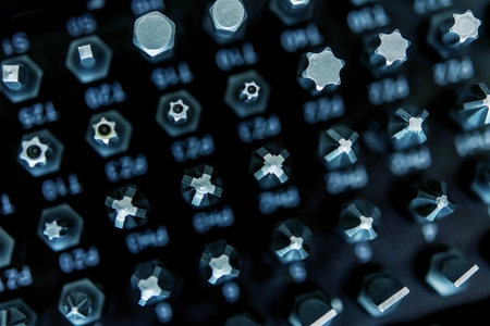 Screwdrivers Macro Closeup. Construction Tools Set.の写真素材