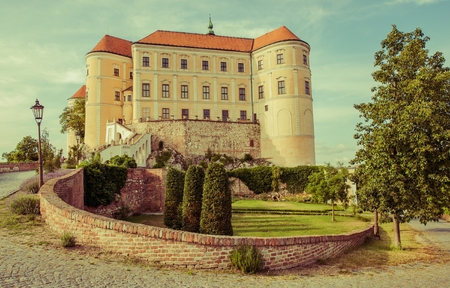 Famous Mikulov Castle in Czechia Moravia. European Castle.のeditorial素材