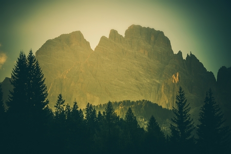 Italian Alps Scenery. Scenic Mountain Vista.