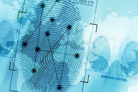 Global Privacy and Security Concept Illustration in Bluish Color Tones.の写真素材