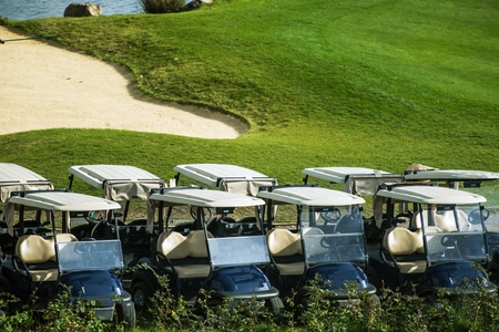 Golf Course Carts. Sport Theme.の写真素材