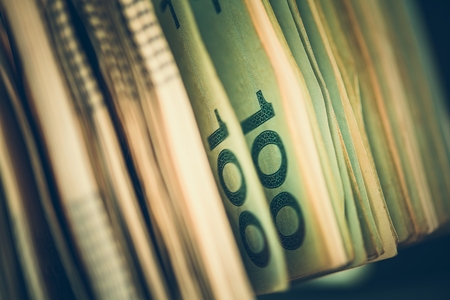 Pile of Polish Zloty Banknotes Closeup Photo. Currency of Poland.