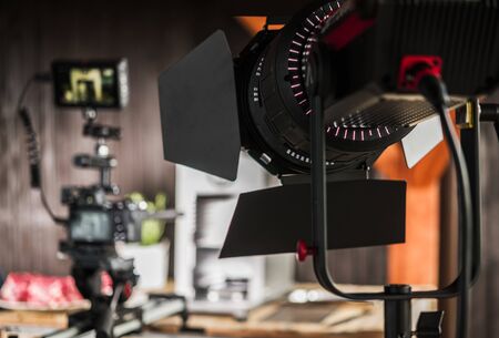 TV Commercial Spot Production. Studio Lighting and Professional Video Equipment. Motion Picture.の写真素材