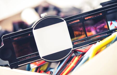 Digitizing Analog Film Negatives Using Digital Camera Lens Adapter. の写真素材