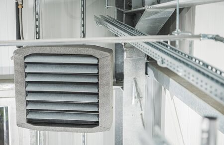 Wall Mount Heavy Duty Commercial Warehouse Heating Device. Heating and Cooling Inside Large Rooms.