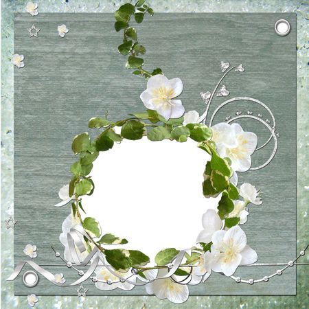 wood  background with frameの写真素材