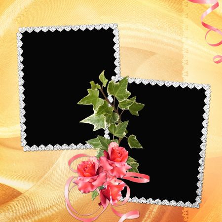 background with frame and flowers の写真素材