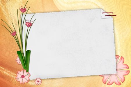 Blank note paper on textured backgroundの写真素材