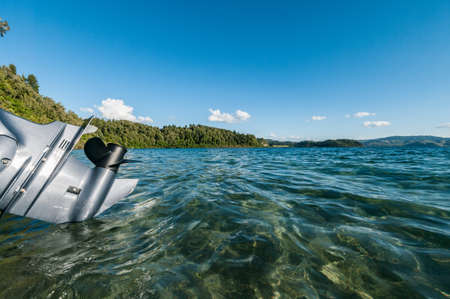 Clear water lake scene in New Zealand.