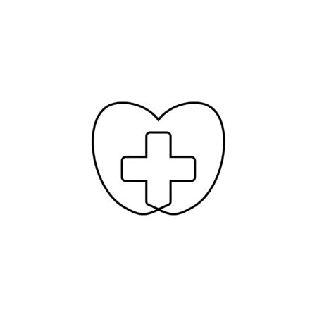 heart red cross continuous line one line artのイラスト素材