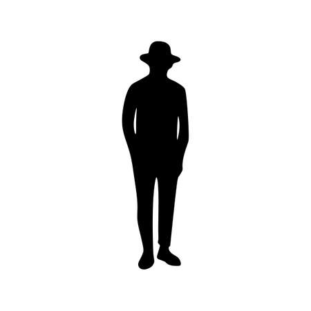 man hat silhouette vetorのイラスト素材