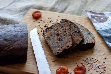 Delicious homemade textured bread with a crustの写真素材