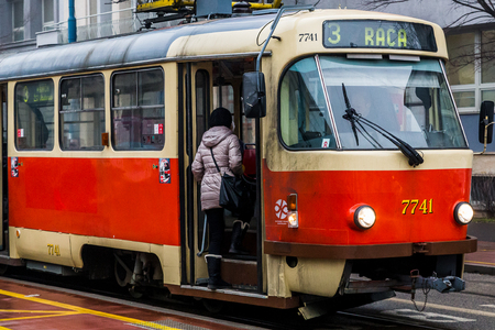 Seen in on the streets of Bratislava during February 2015.のeditorial素材
