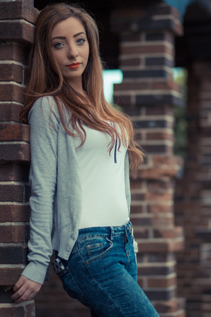 Urban portrait of my friend Alex in a park near Liverpool.の写真素材