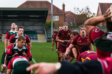 Seen at the home of Waterloo Rugby Club during a RFU National League - National League 3 North game.のeditorial素材