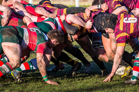 Seen at the home of Waterloo Rugby Club during a RFU National League - National League 3 North game.のeditorial素材
